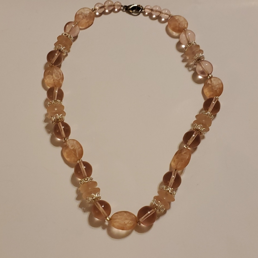 Carolee quartz and sterling silver necklace 18"